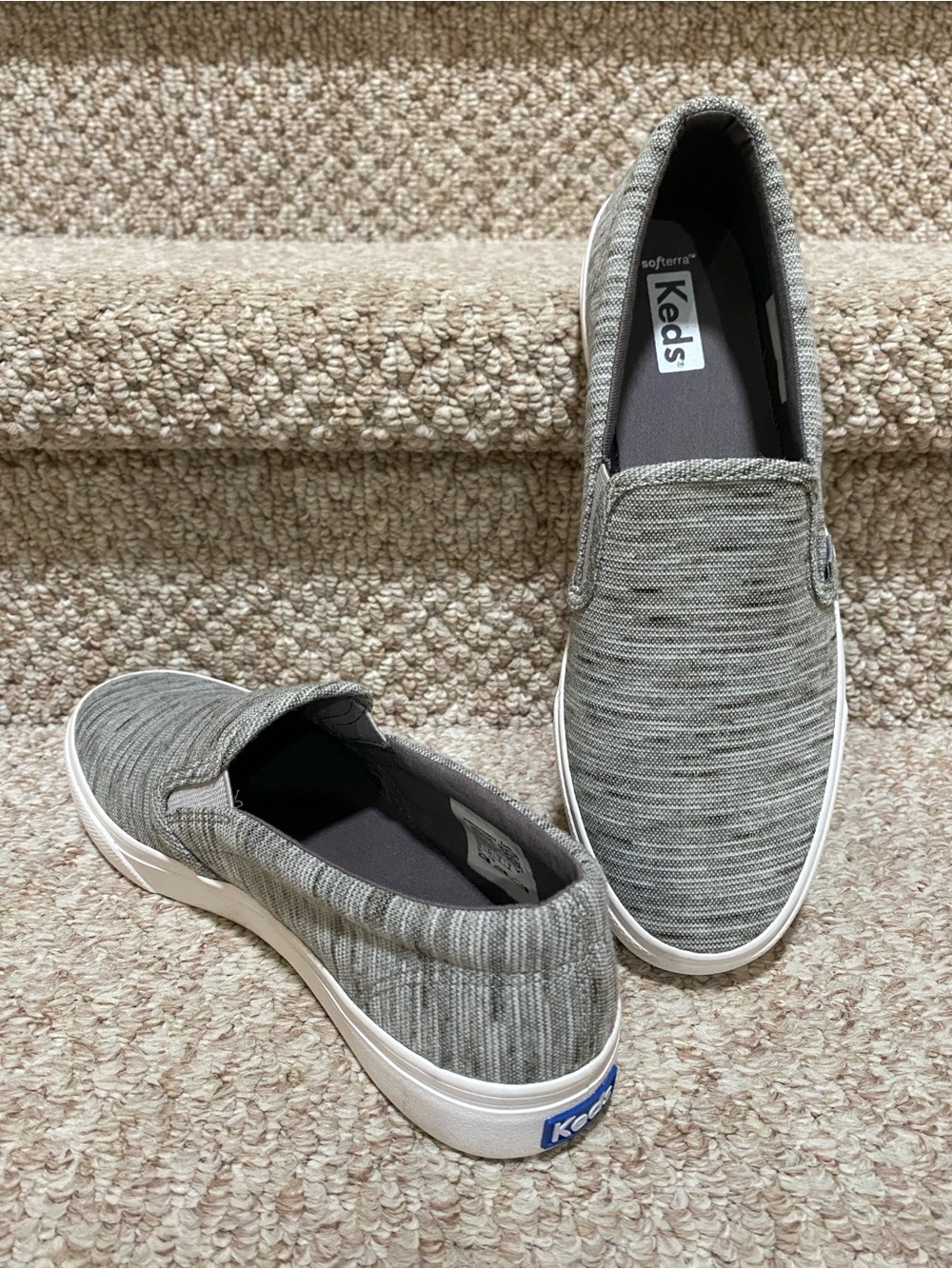 Keds Women’s Slip-On Loafers in Heather Gray and White